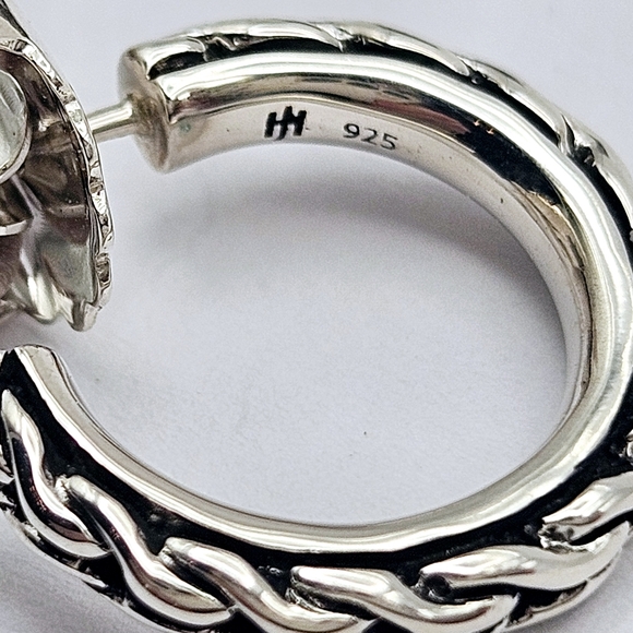 John Hardy Silver Hoop Earrings - Picture 4 of 6